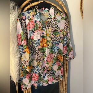 Leopard multi blouse L